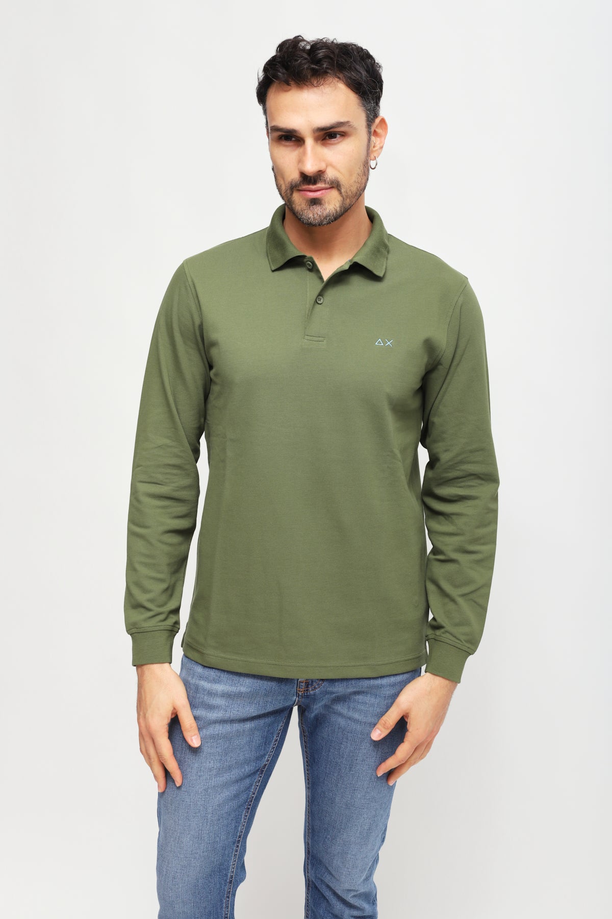 Polo a maniche lunghe Verde Scuro