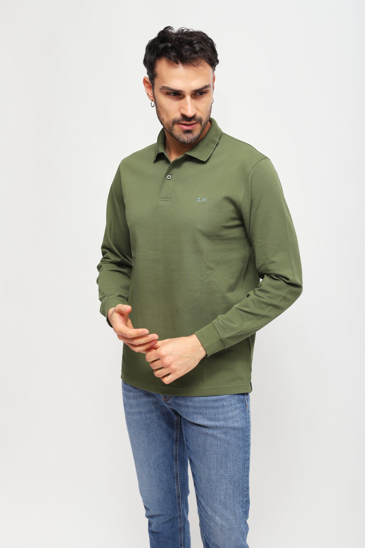 Polo a maniche lunghe Verde Scuro
