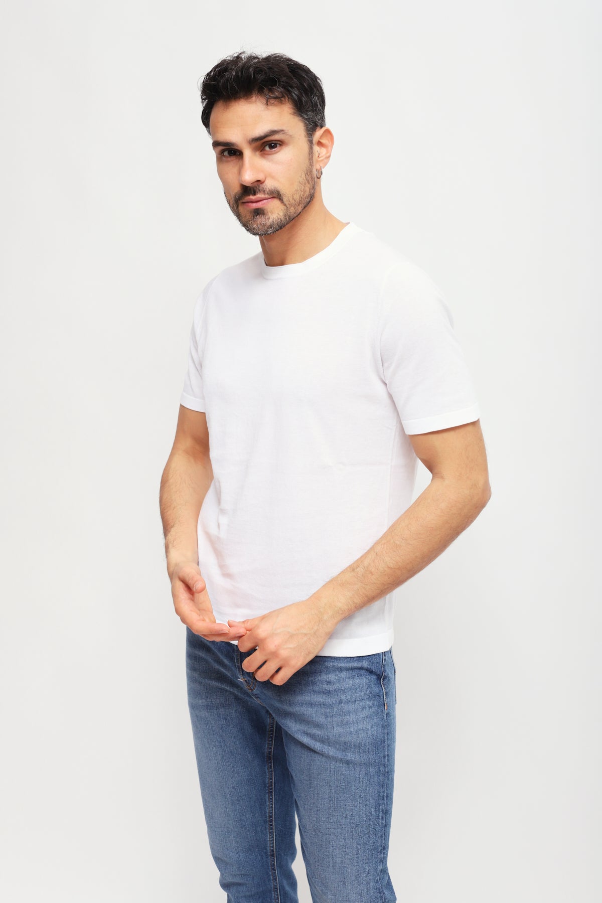 Girocollo maniche corte Bianco