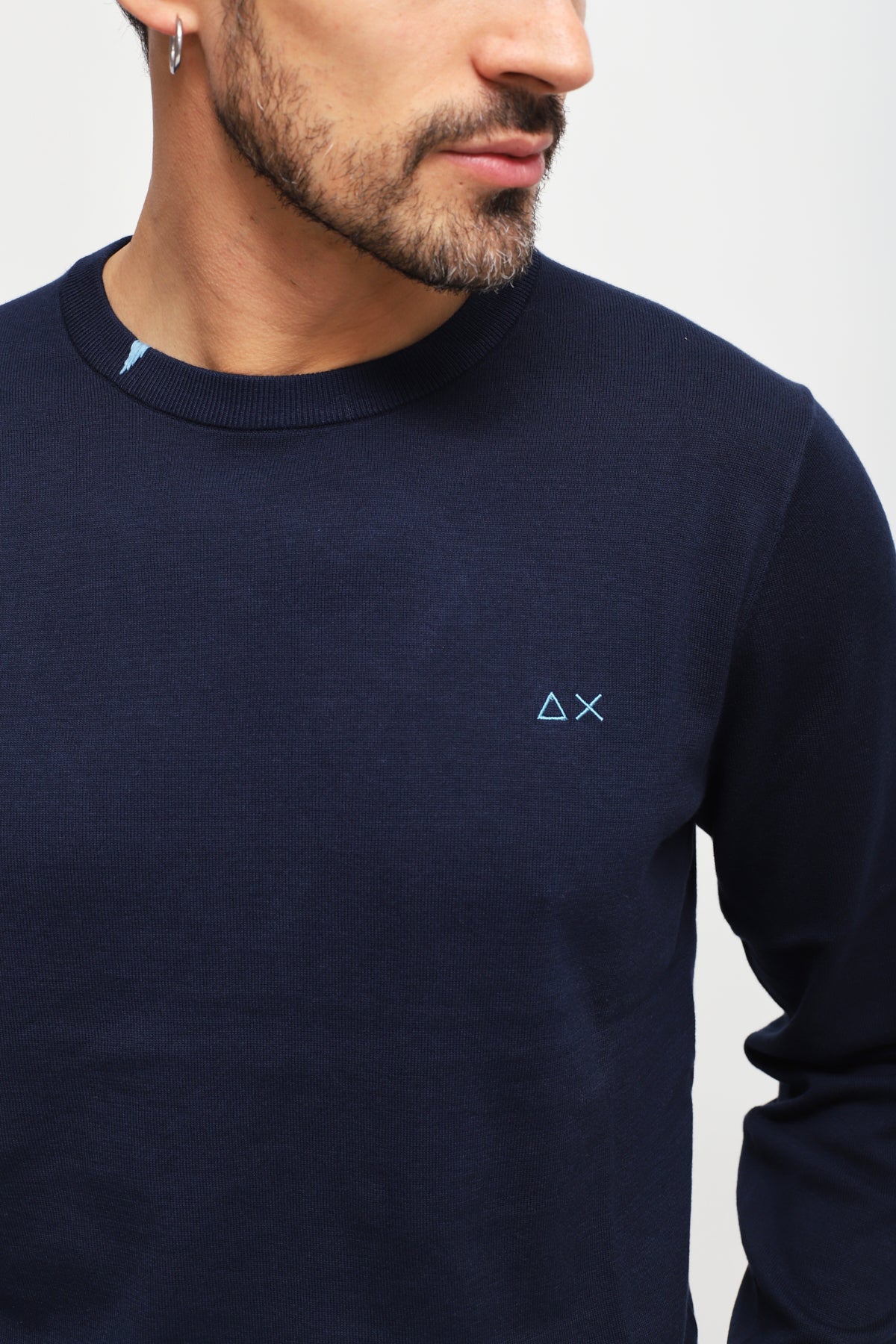 Girocollo Round Solid Blu Navy