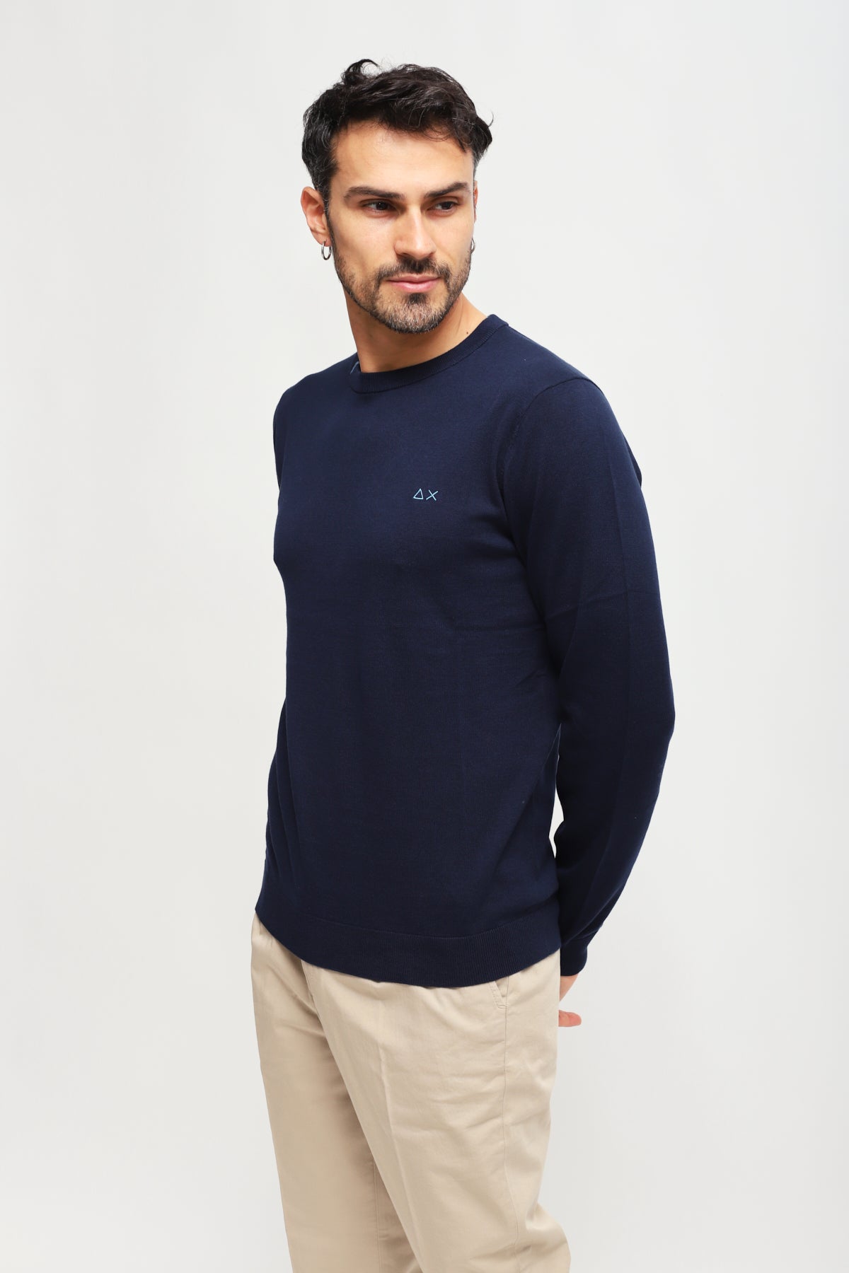 Girocollo Round Solid Blu Navy
