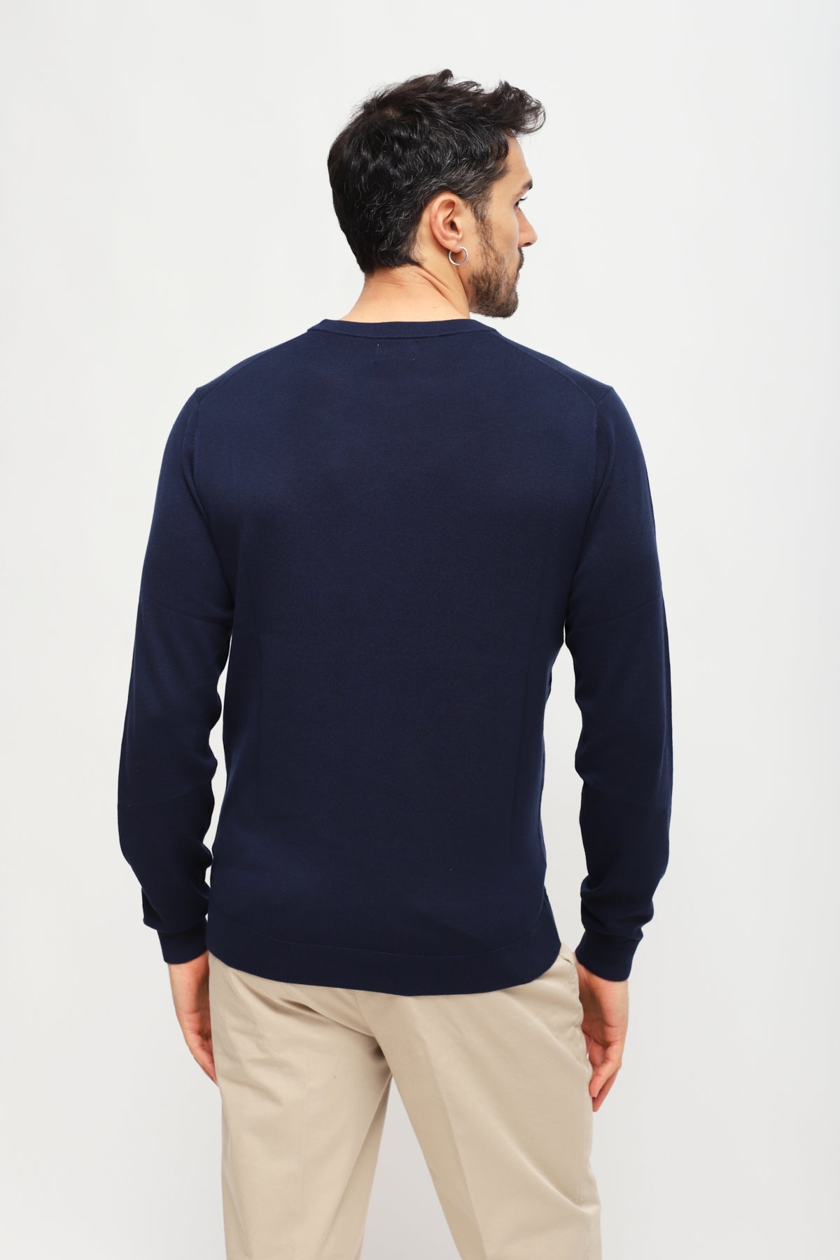 Girocollo Round Solid Blu Navy