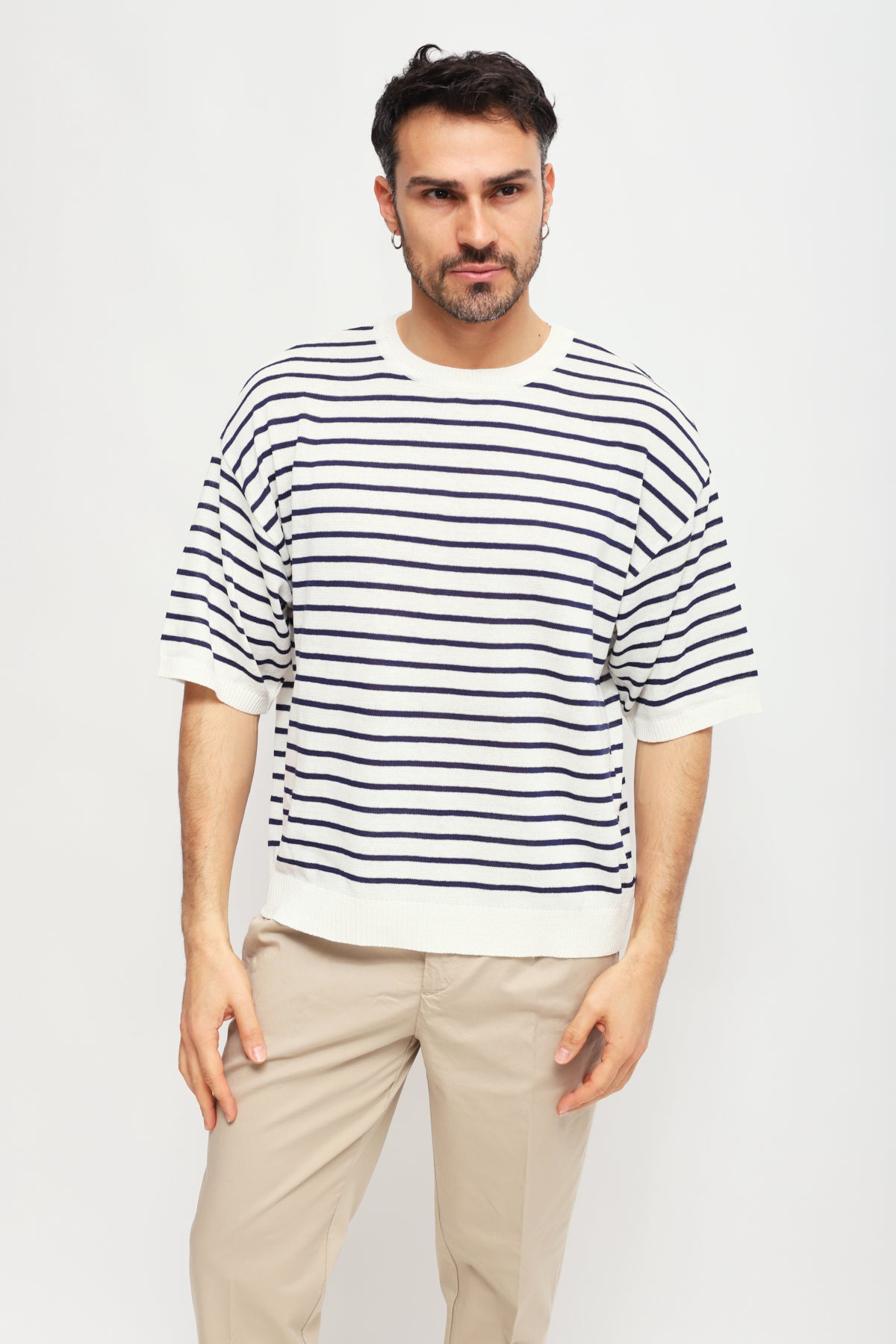 T-shirt a righe Bianco e Blu