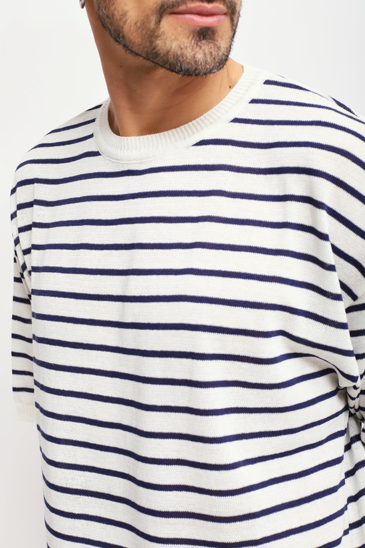 T-shirt a righe Bianco e Blu
