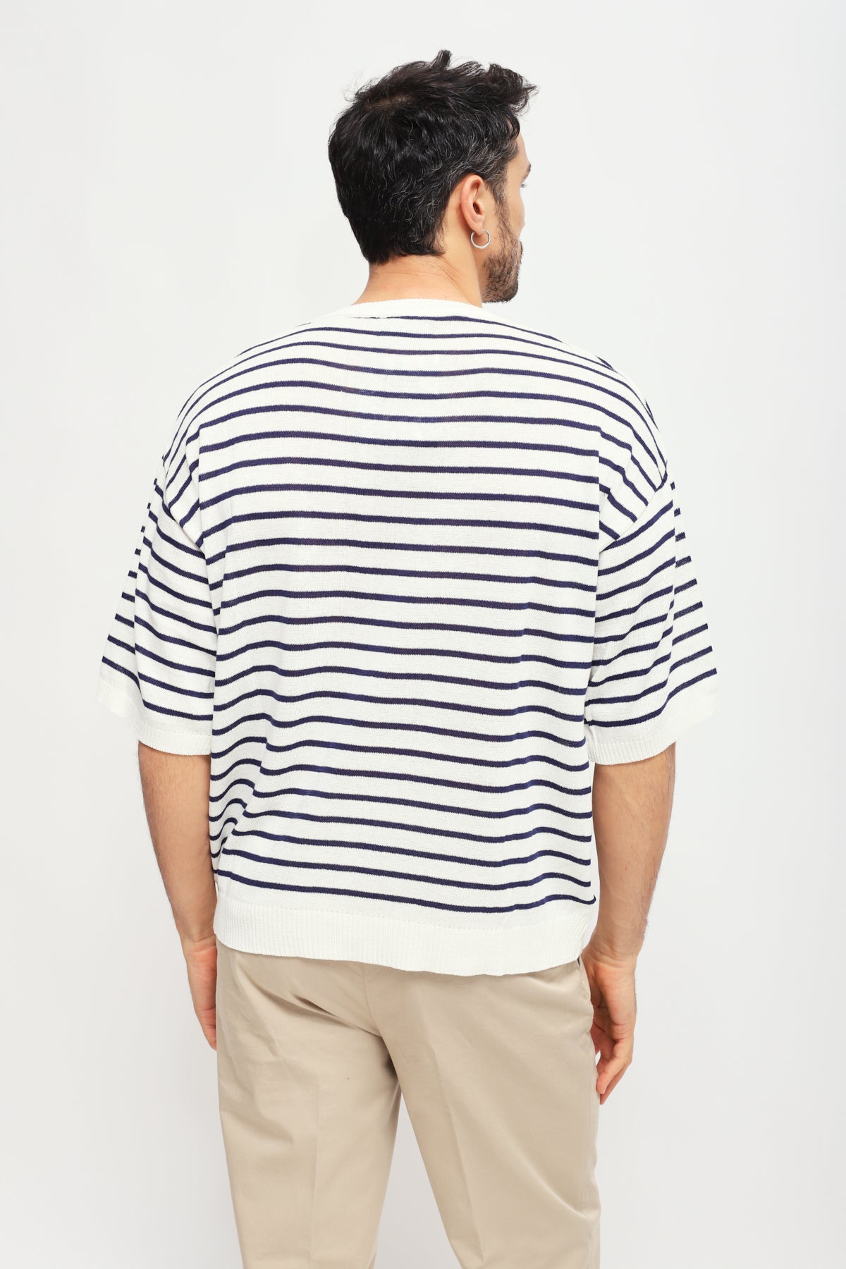 T-shirt a righe Bianco e Blu