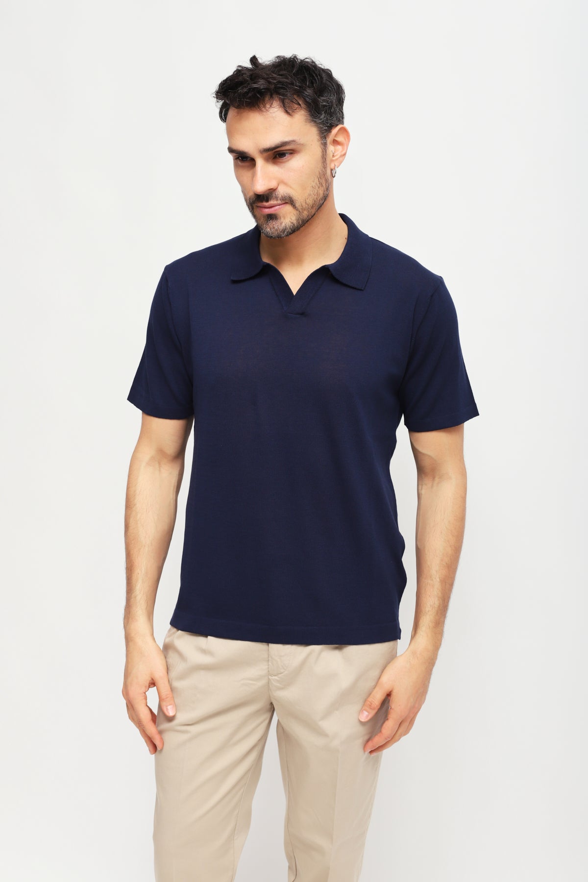 Polo senza bottoni Blu