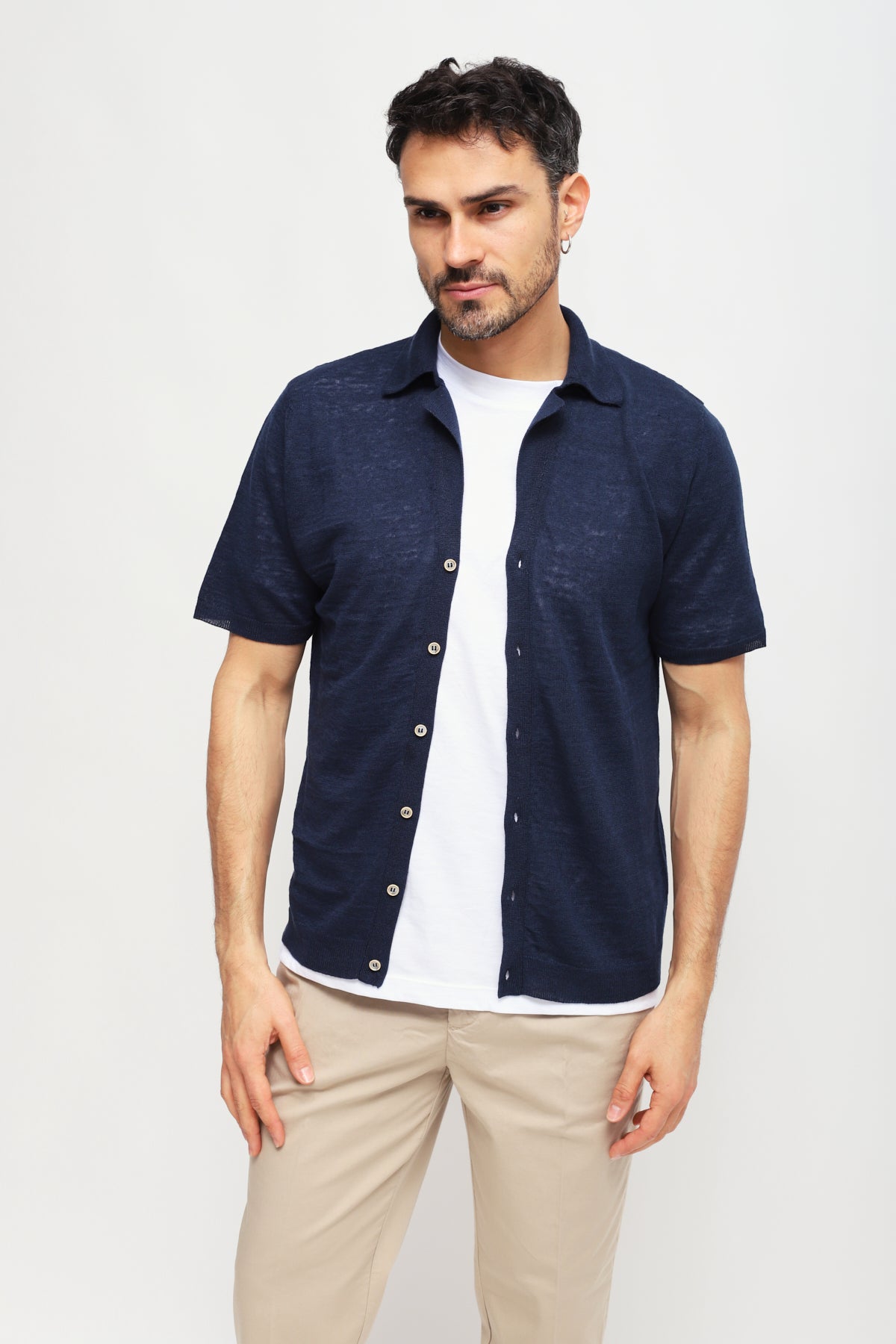 Cardigan Maniche Corta Blu