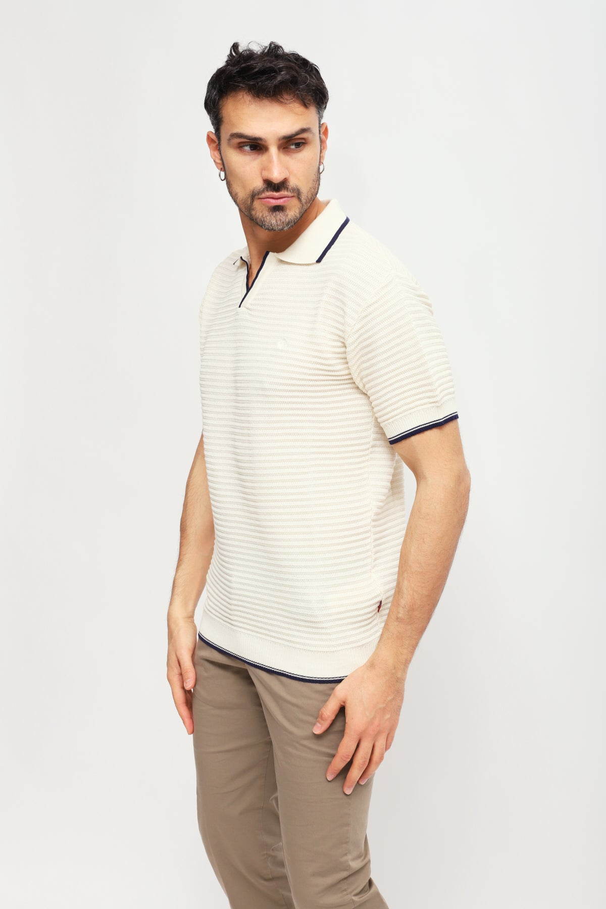 Polo senza bottoni Bianco