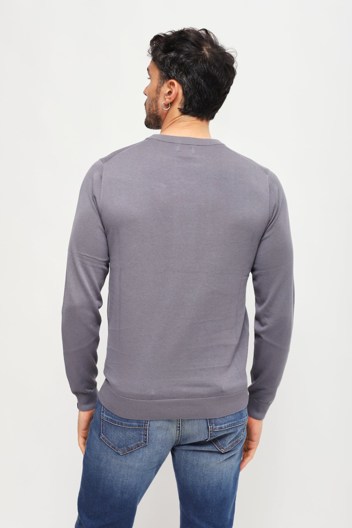 Girocollo Round Solid Grigio