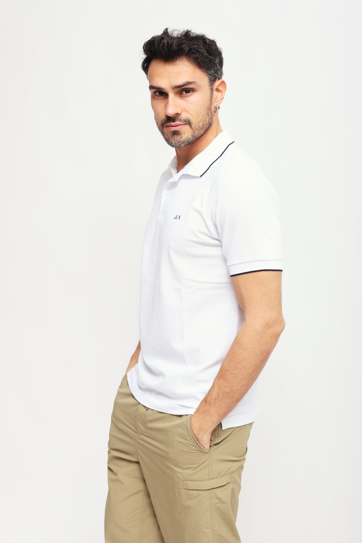 Polo con Ricamo Bianco