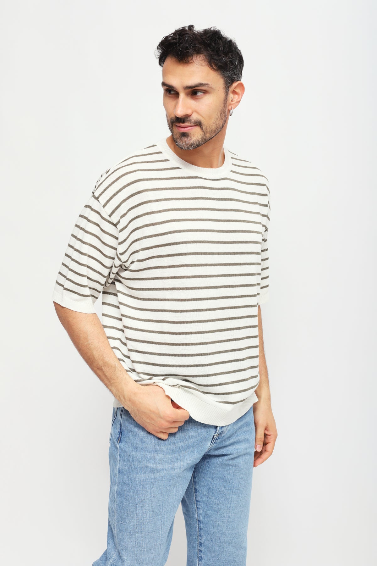 T-shirt a righe Bianco
