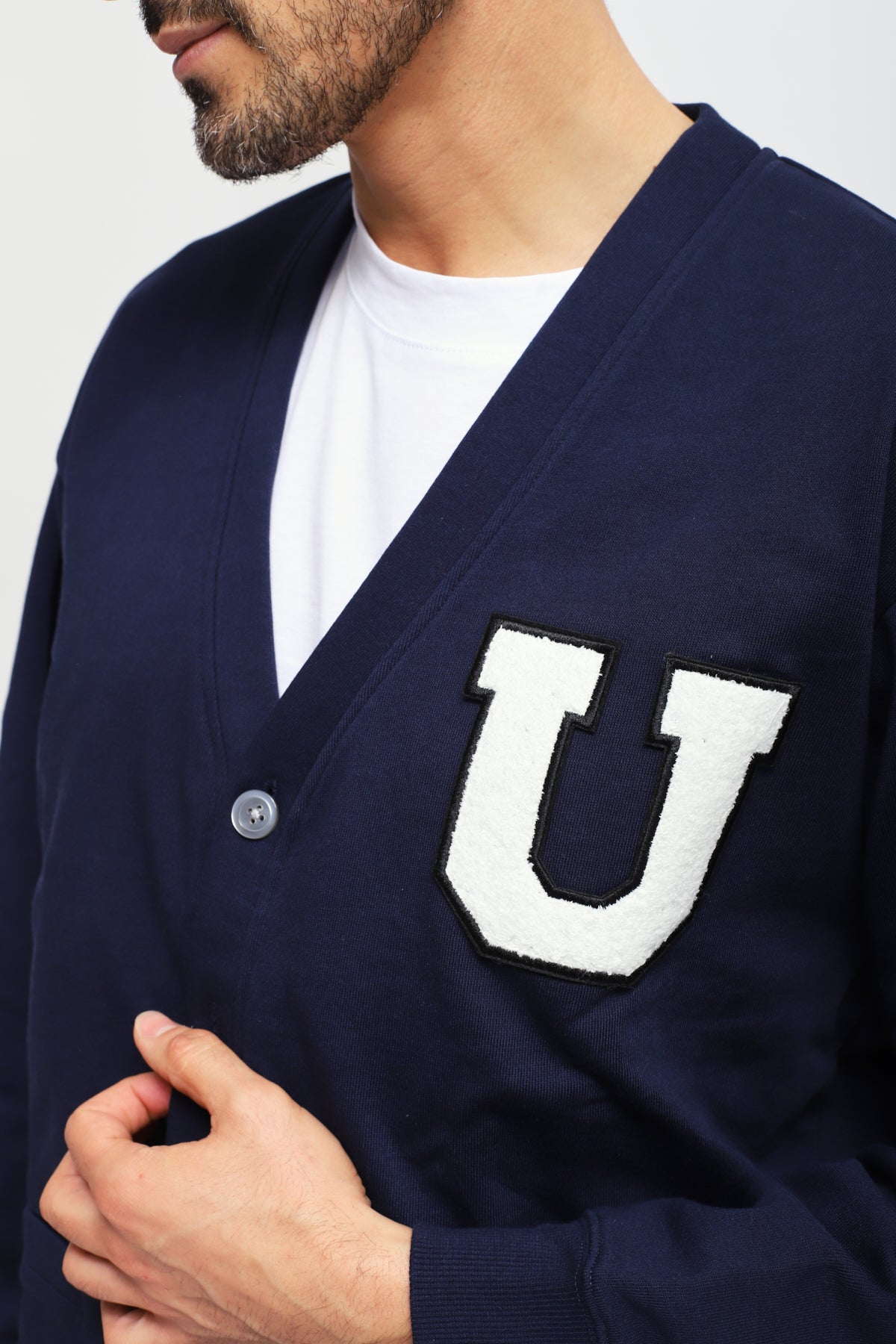 Cardigan con Logo Blu