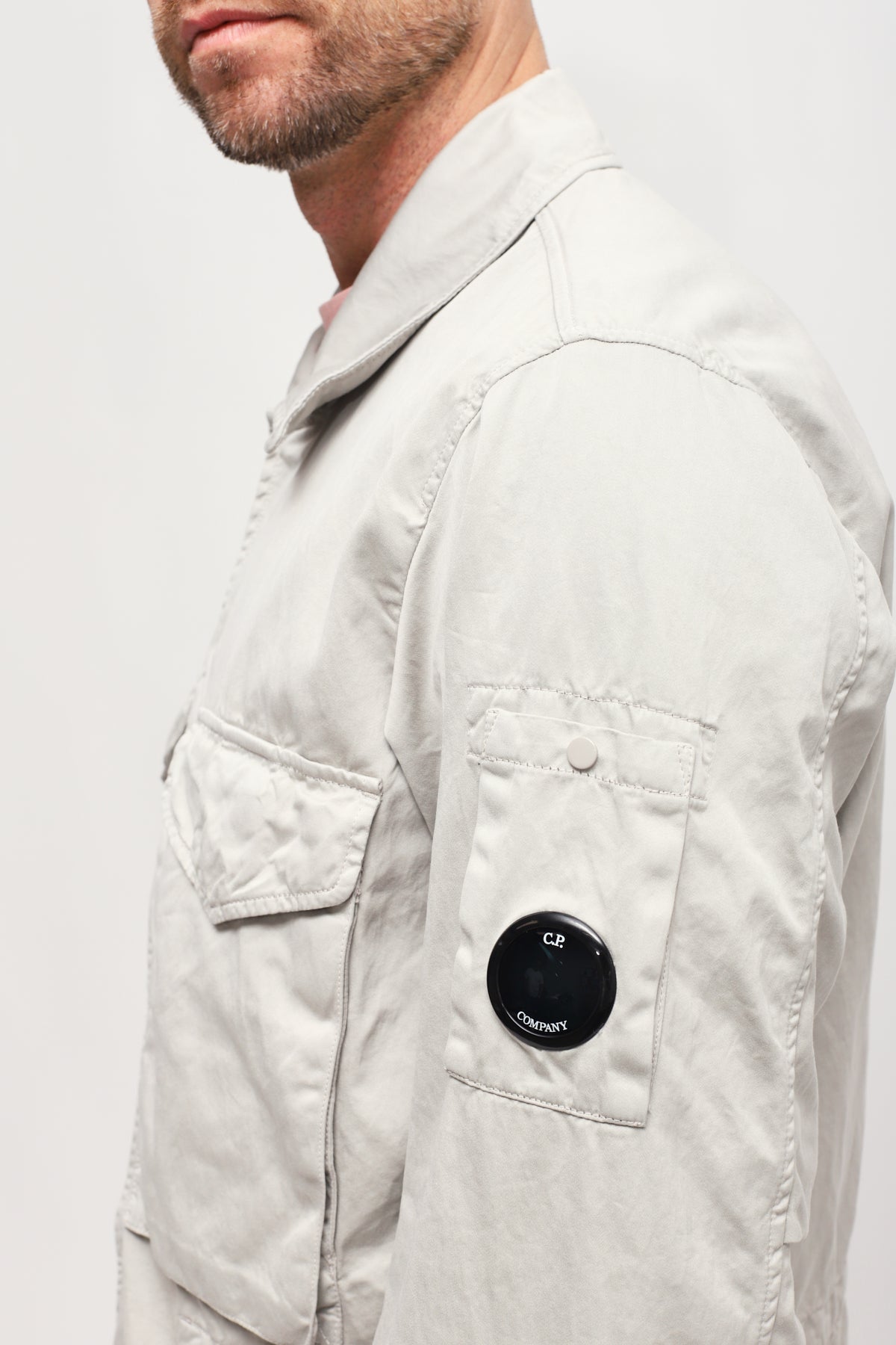 Giacca Camicia Grigio Chiaro