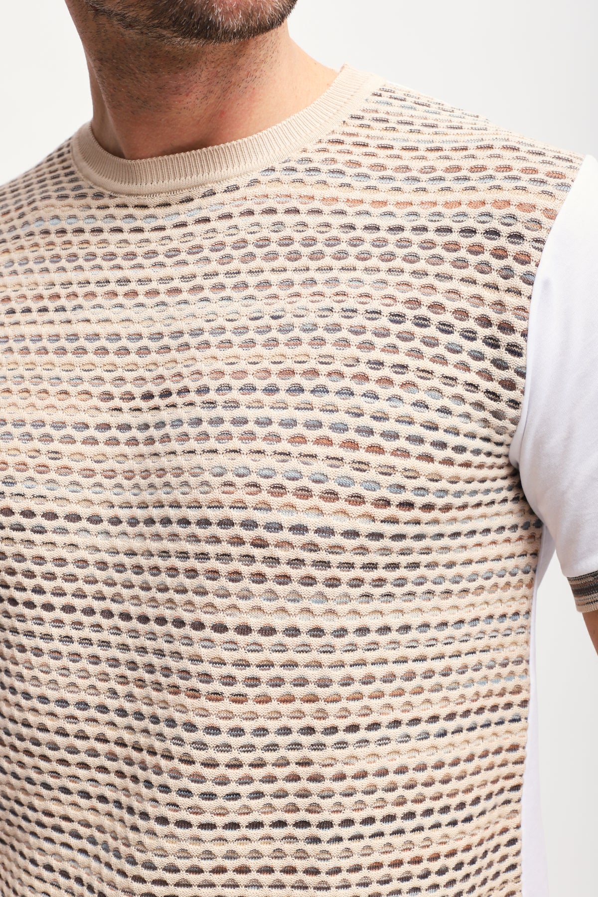 Girocollo Text Beige