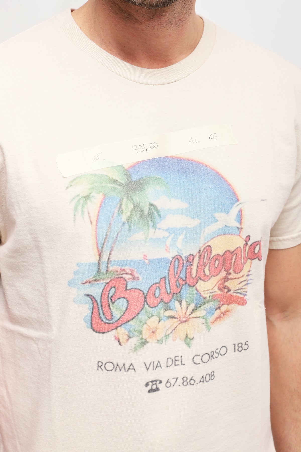 T-shirt con stampa Beige