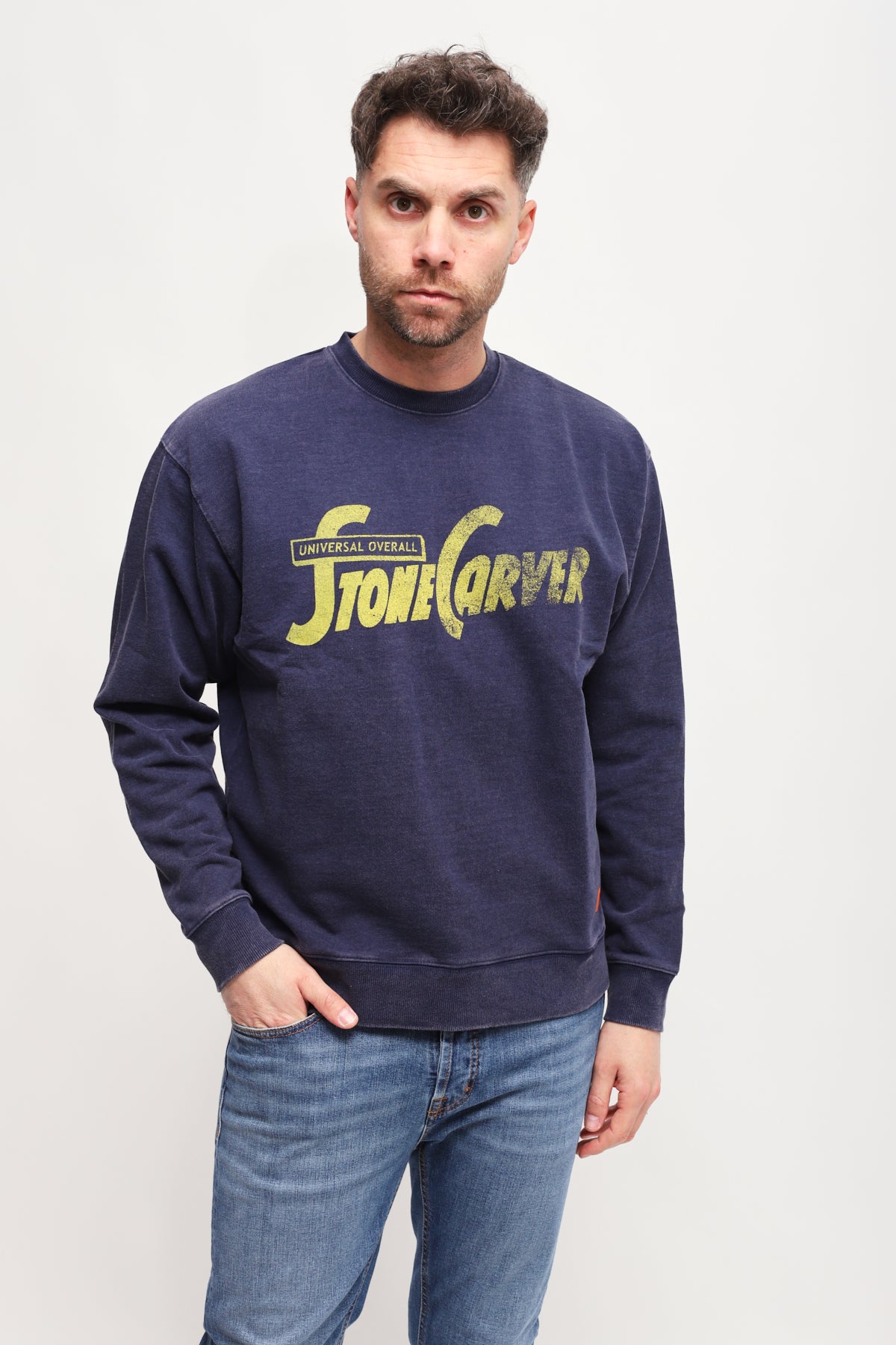 Felpa con stampa Blu Navy