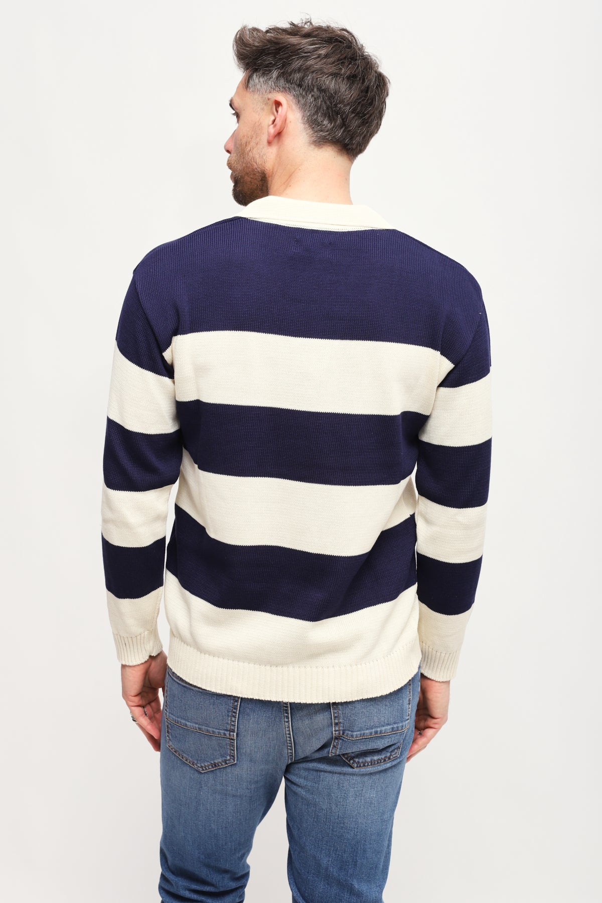 Polo a righe Blu/Bianco