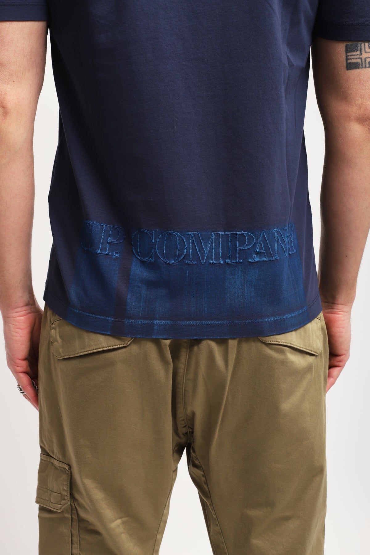 T-shirt con Logo Ricamato Blu