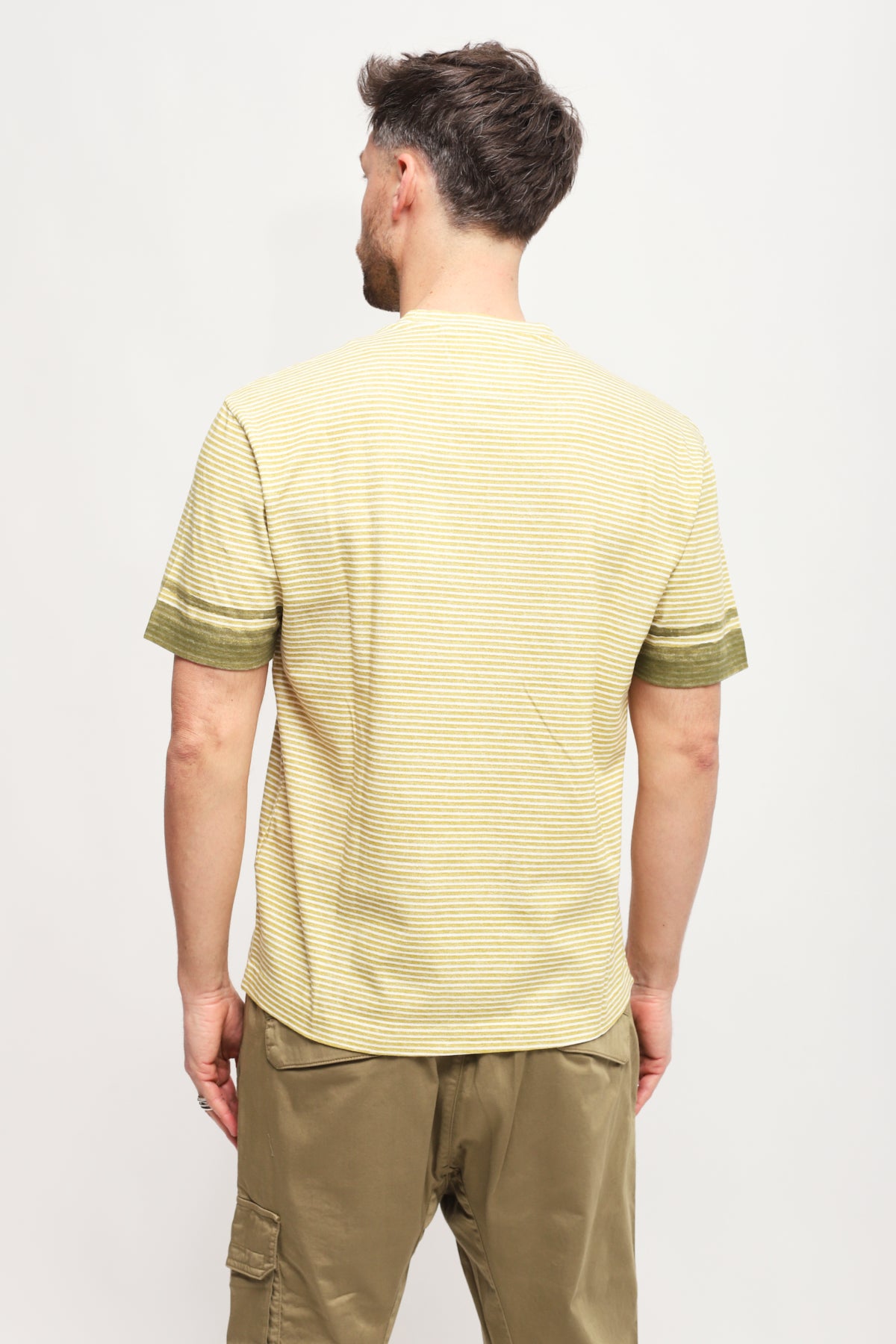 T-shirt a righe Jersey 20/1 Giallo