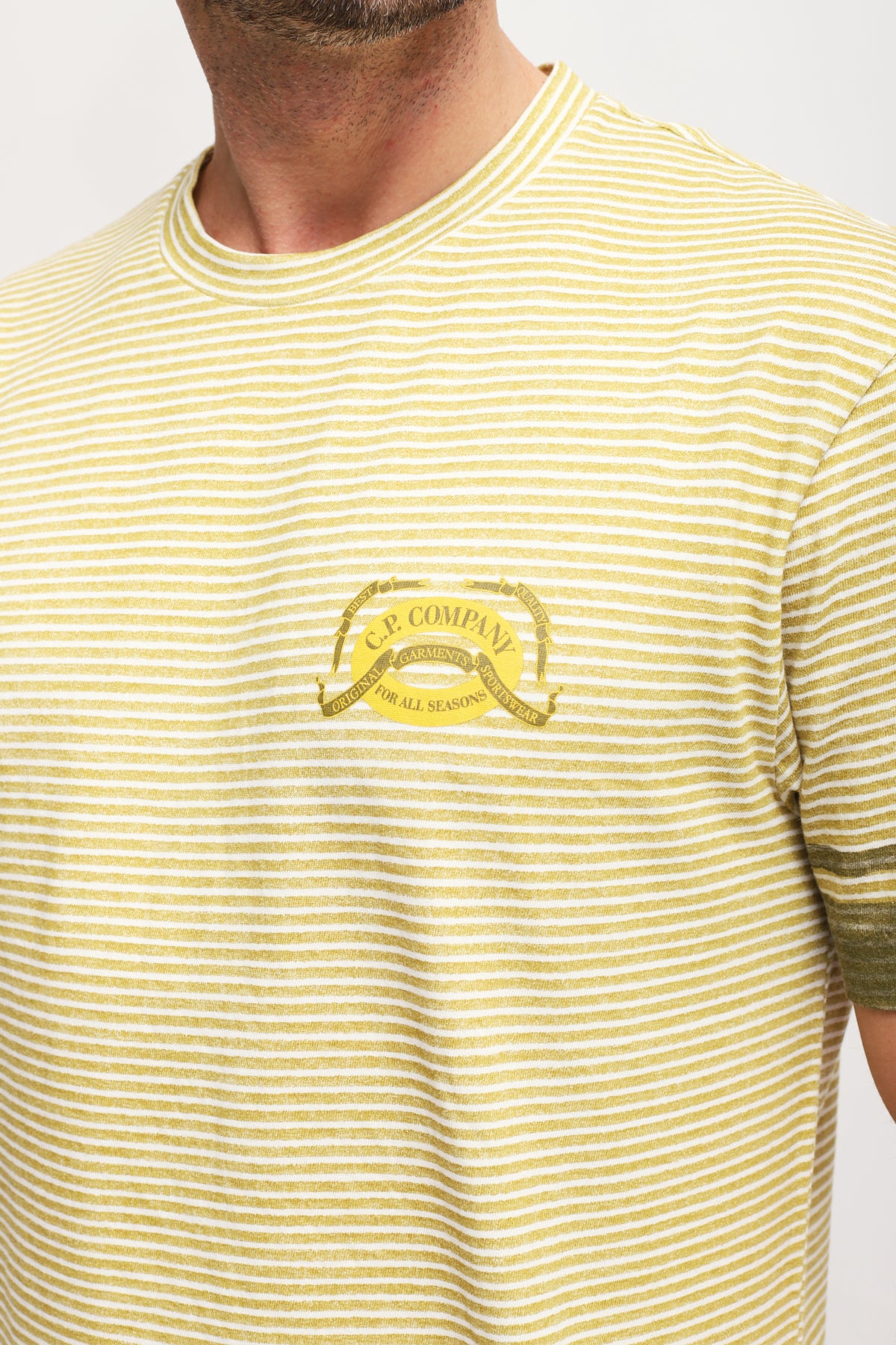 T-shirt a righe Jersey 20/1 Giallo