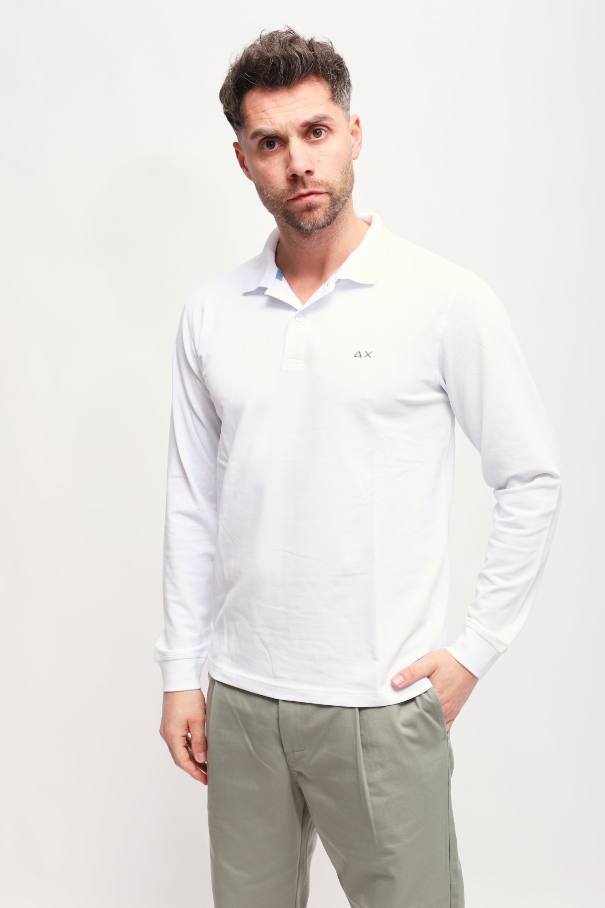Polo a maniche lunghe Bianco