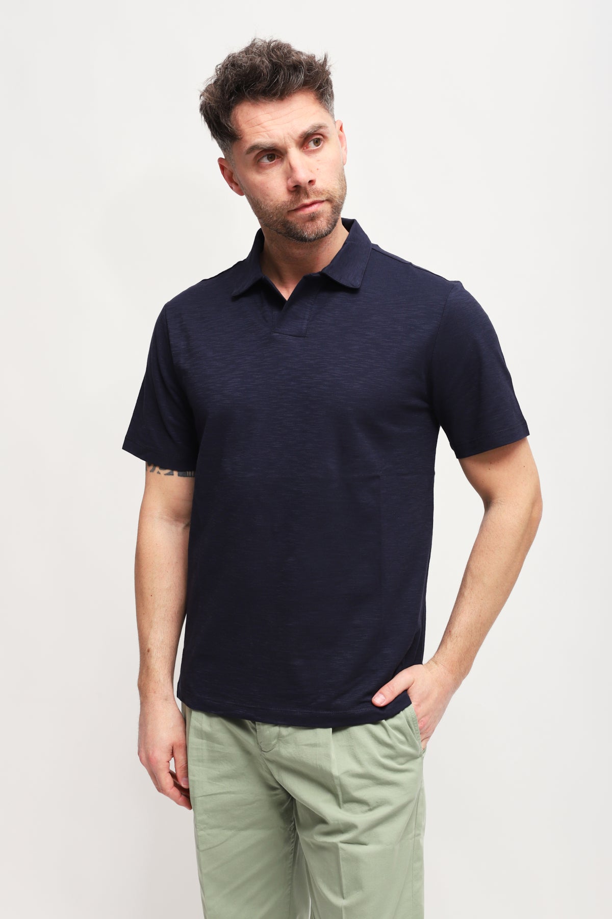 Polo senza bottoni Blu