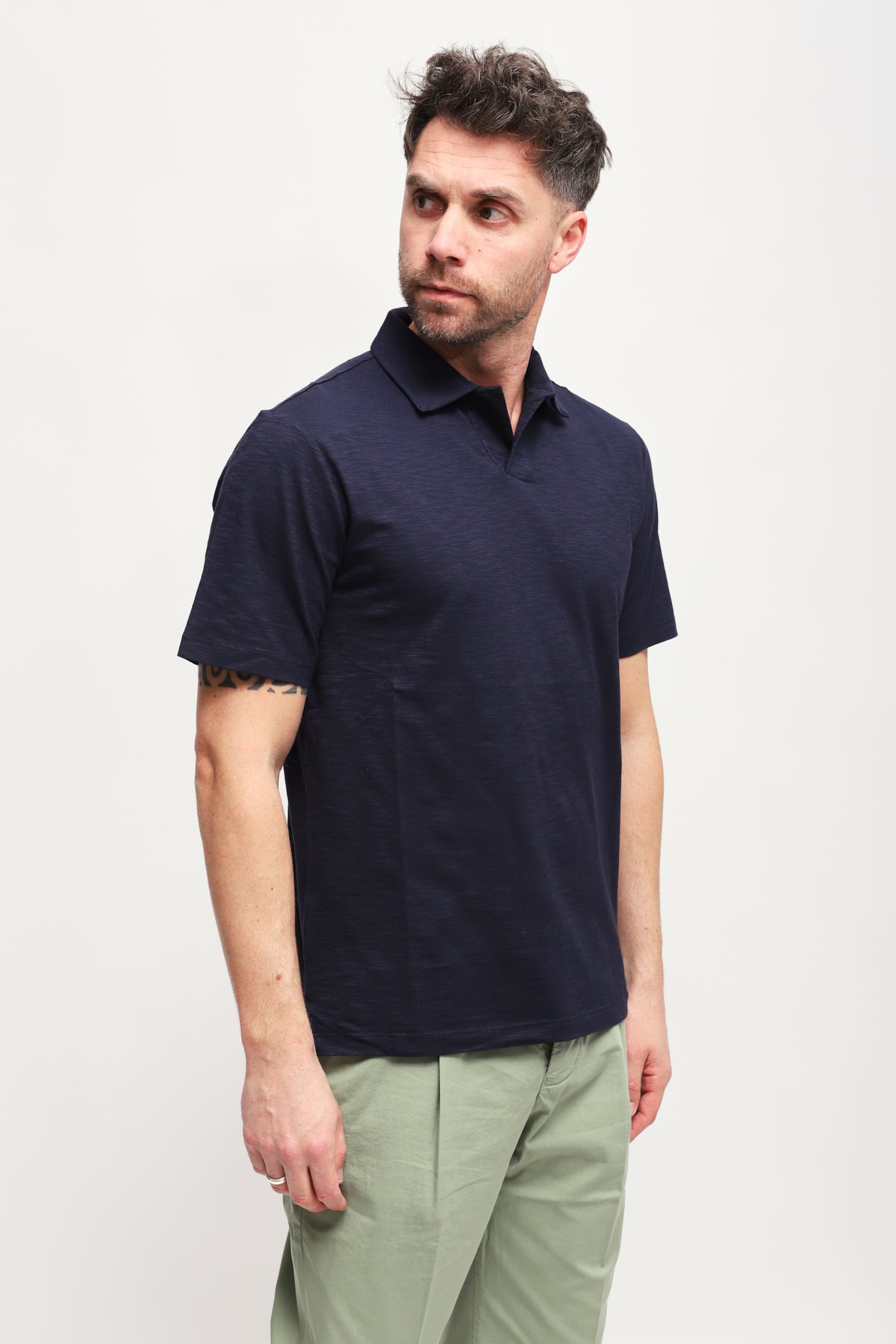 Polo senza bottoni Blu