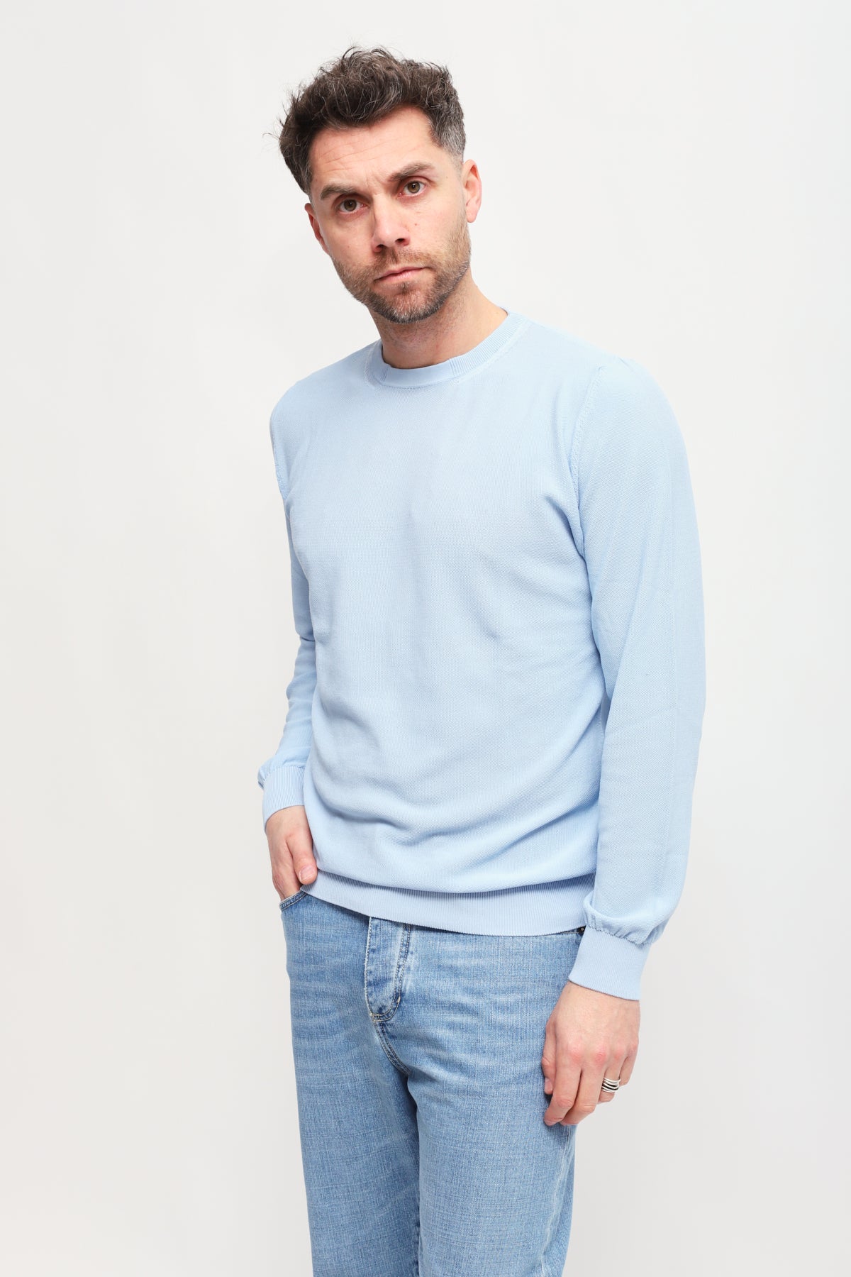 Girocollo manica lunga Azzurro