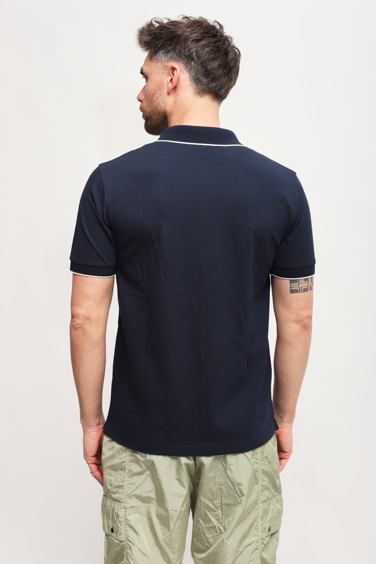 Polo con Ricamo Blu Navy