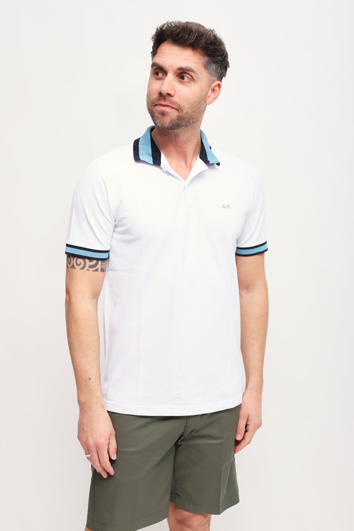 SUN68 Polo Big Stripes Bianco