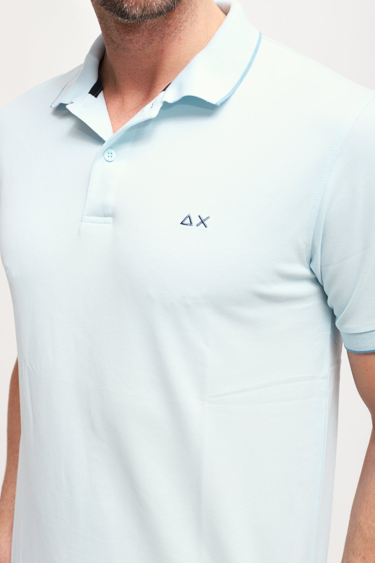 Polo con Ricamo Azzurro