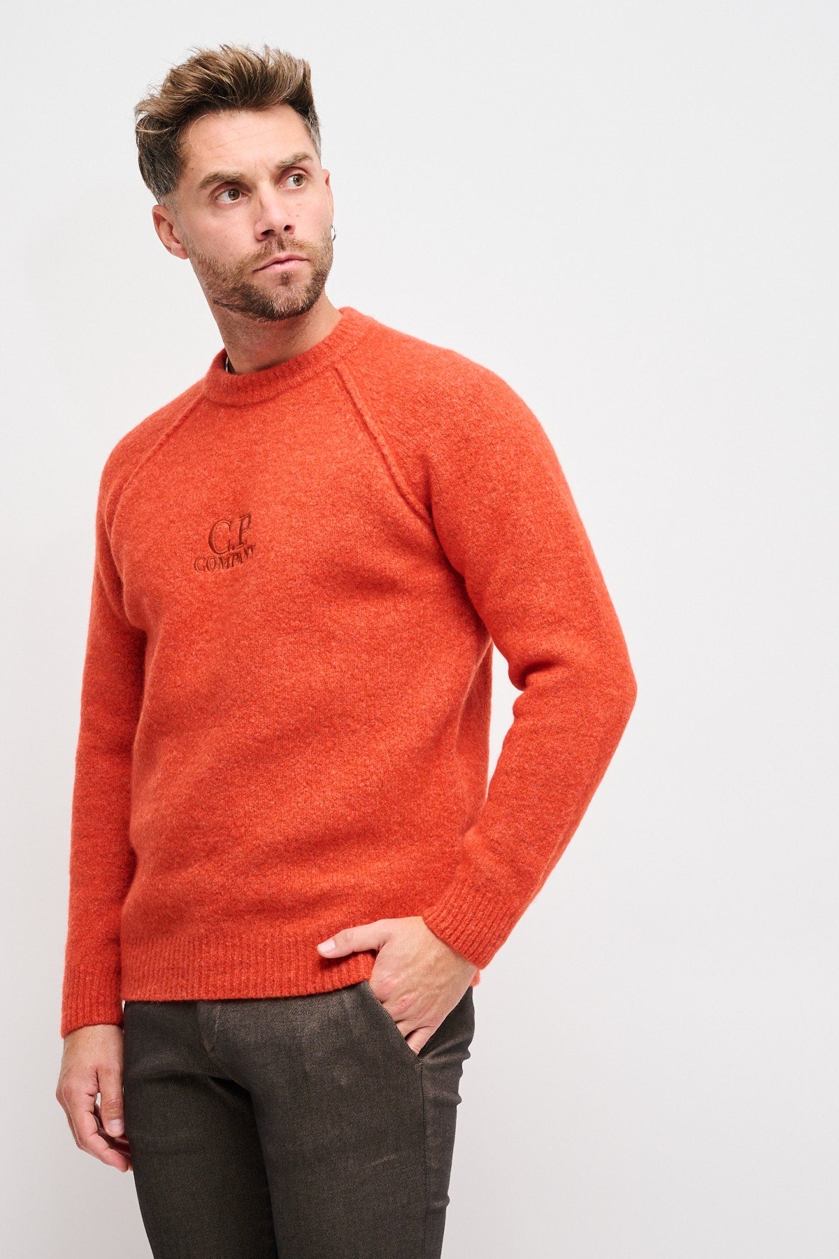 Girocollo in lana merino extrafine Arancione