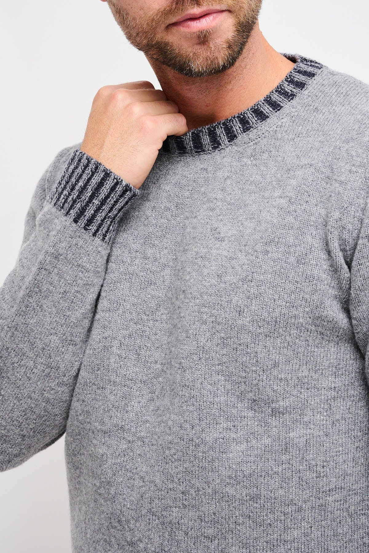 Girocollo 100% lana vergine Grigio