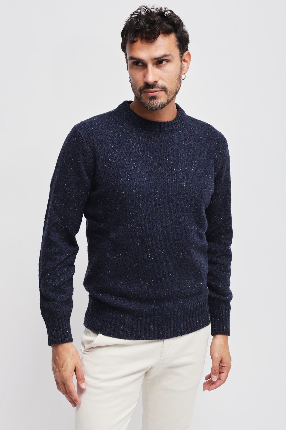 Girocollo Moulinè Blu