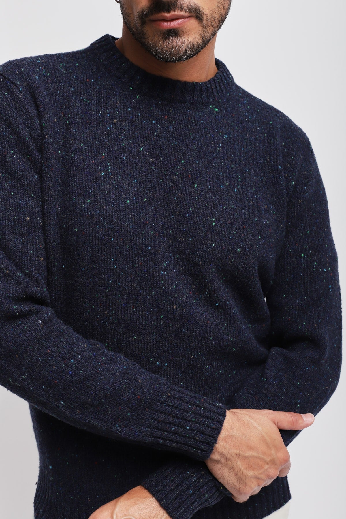 Girocollo Moulinè Blu