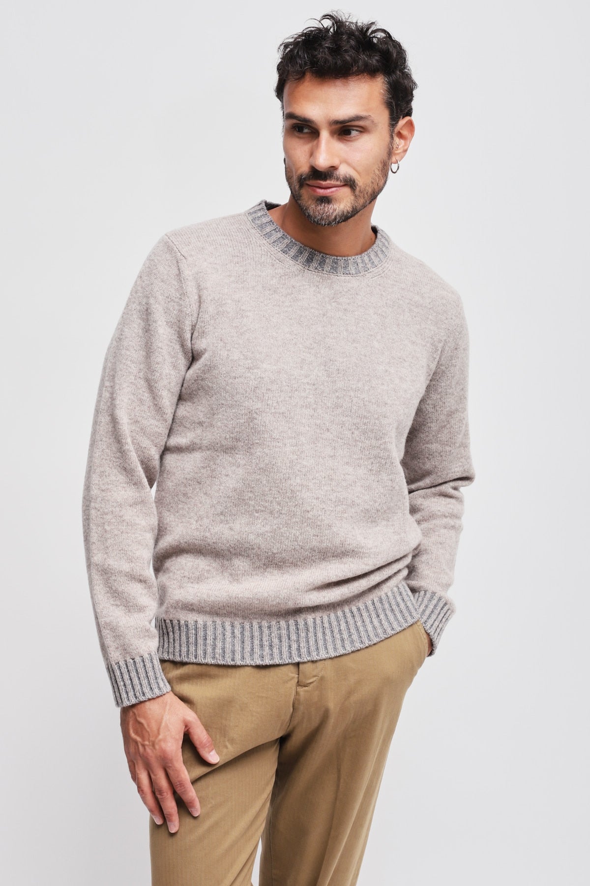 Girocollo 100% lana vergine Grigio