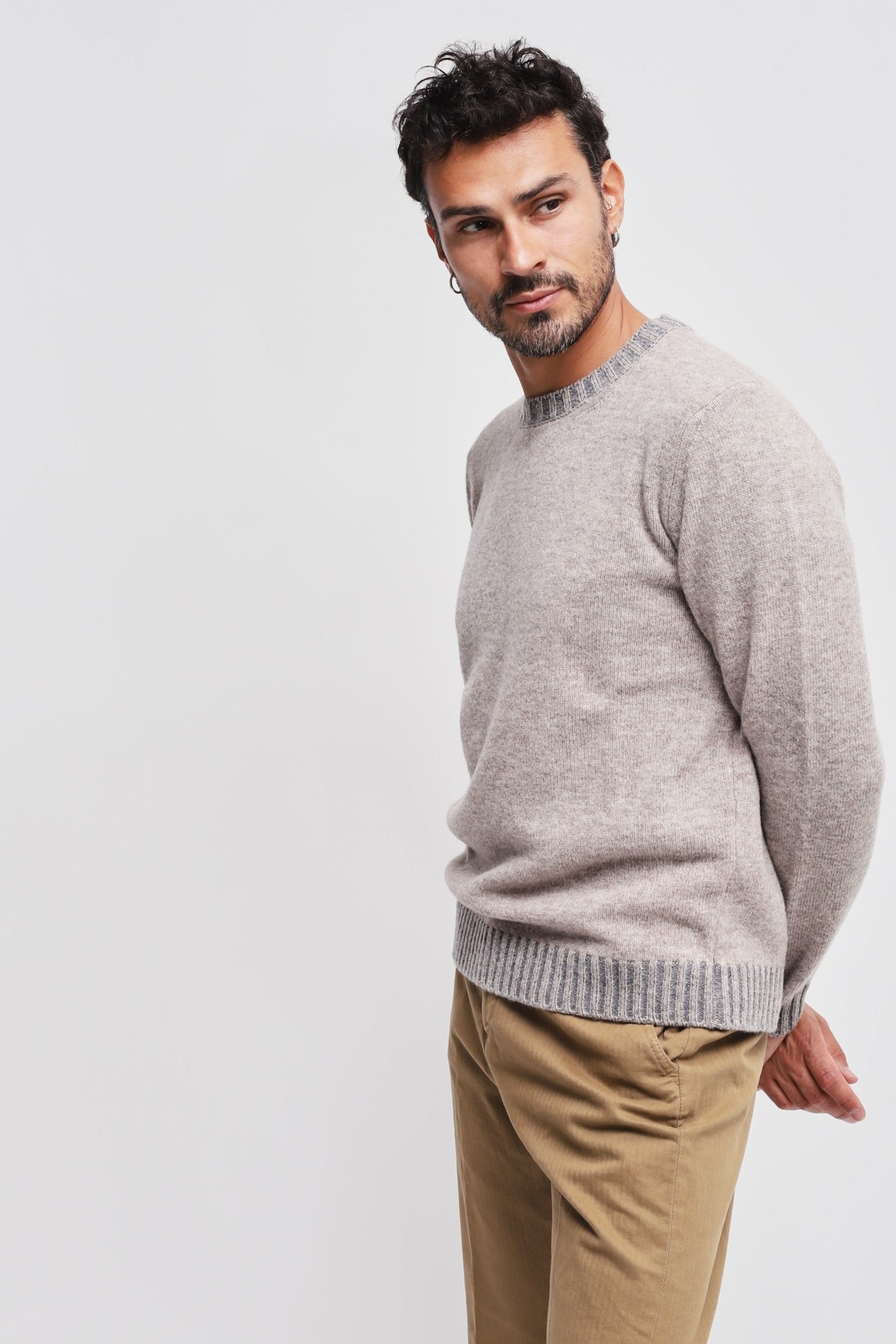 Girocollo 100% lana vergine Grigio