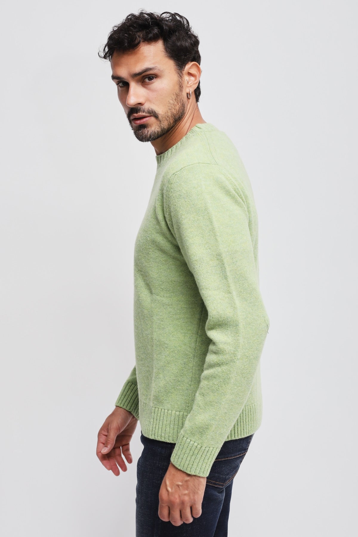 Girocollo 100% lana vergine Verde