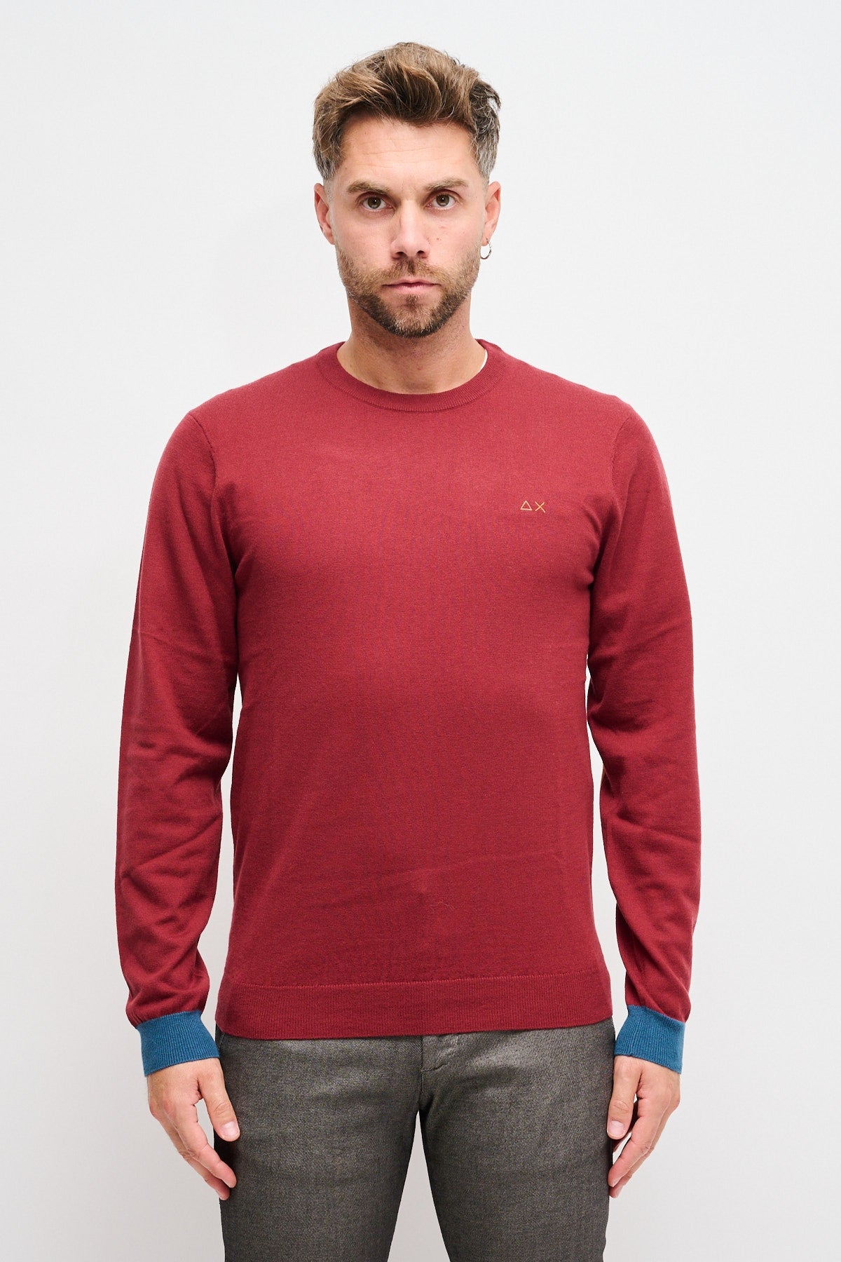 Girocollo con patch Rosso