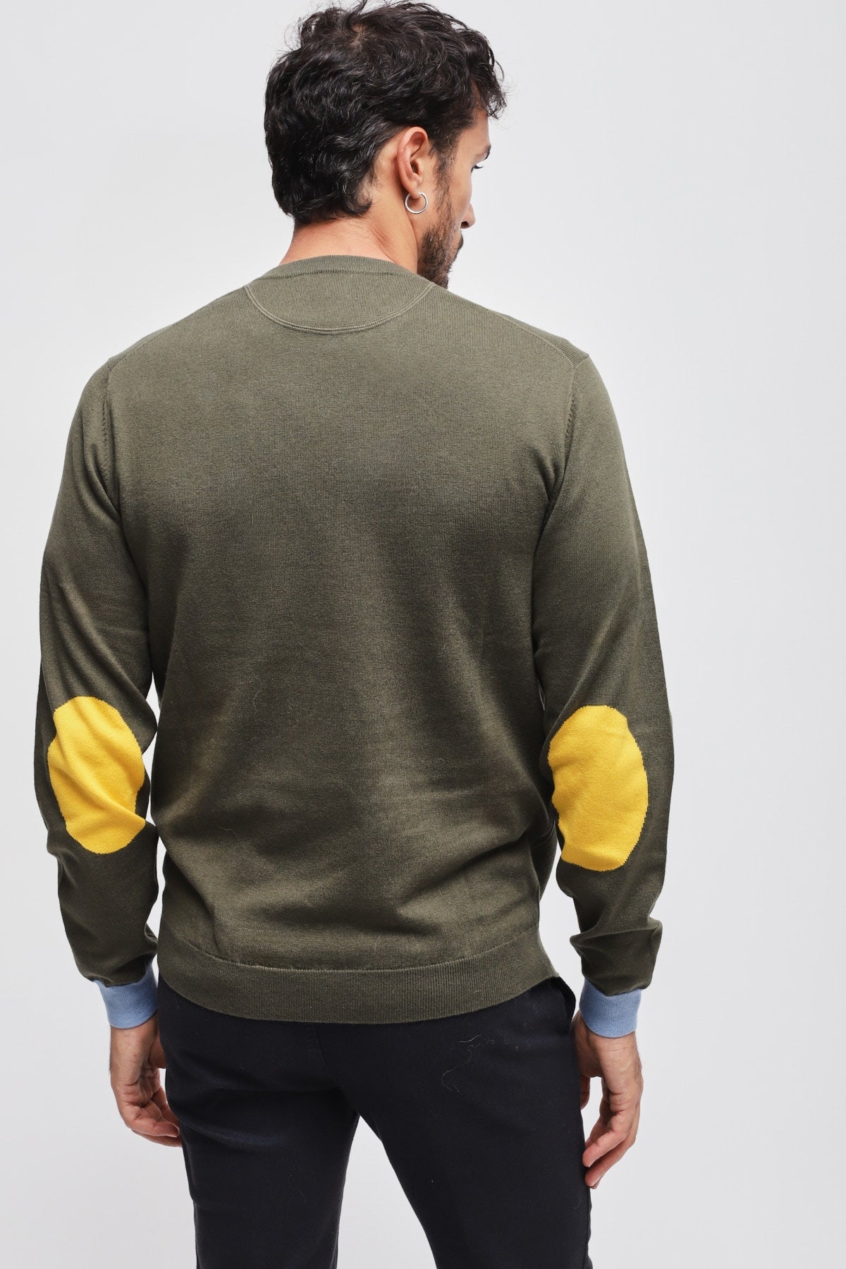 Girocollo con patch Verde