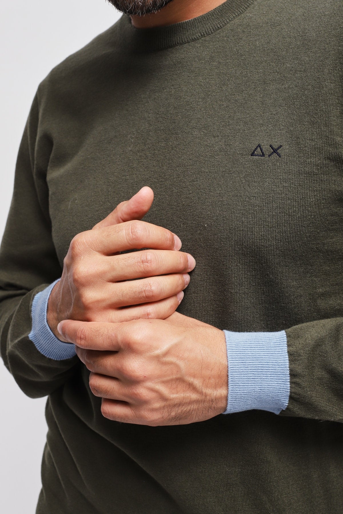 Girocollo con patch Verde