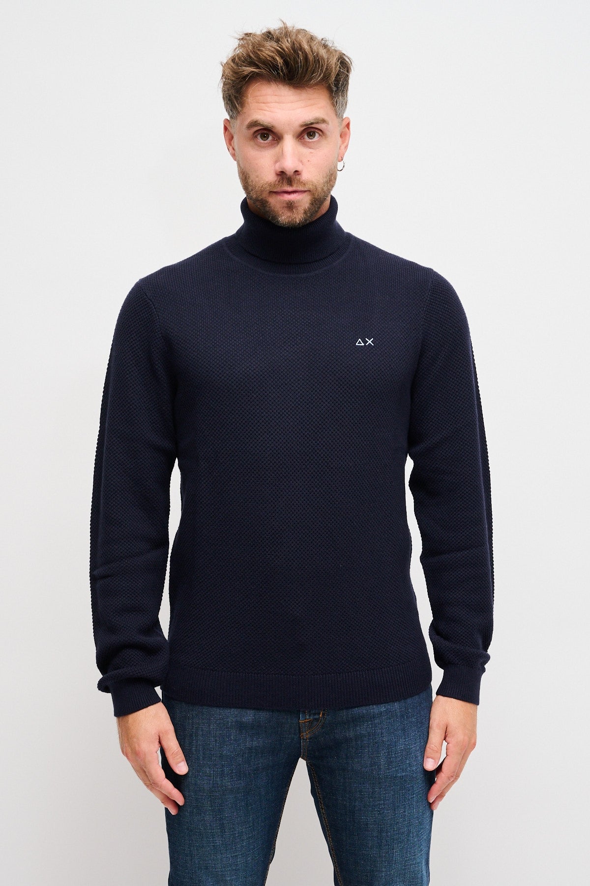 Dolcevita in lana e cotone Blu