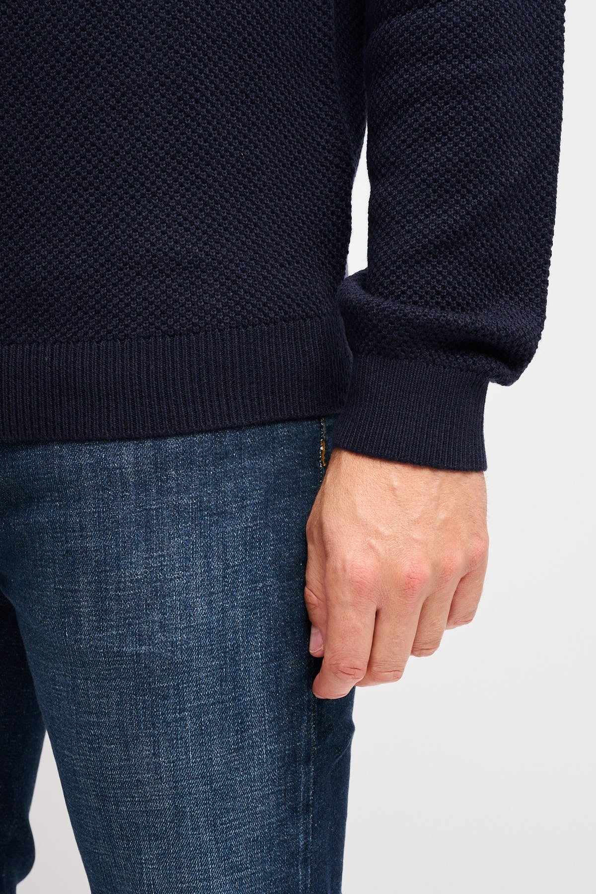 Dolcevita in lana e cotone Blu