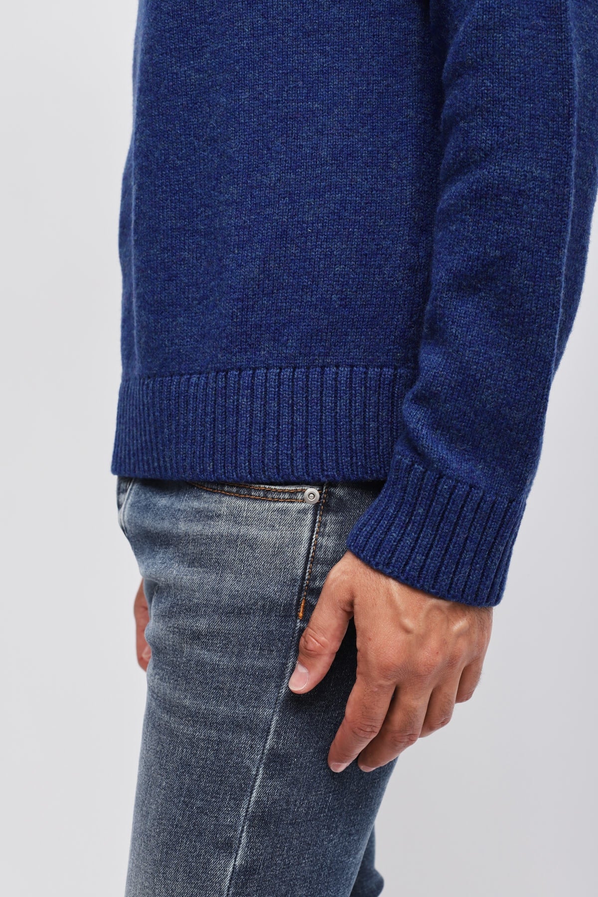 Girocollo 100% lana vergine Blu
