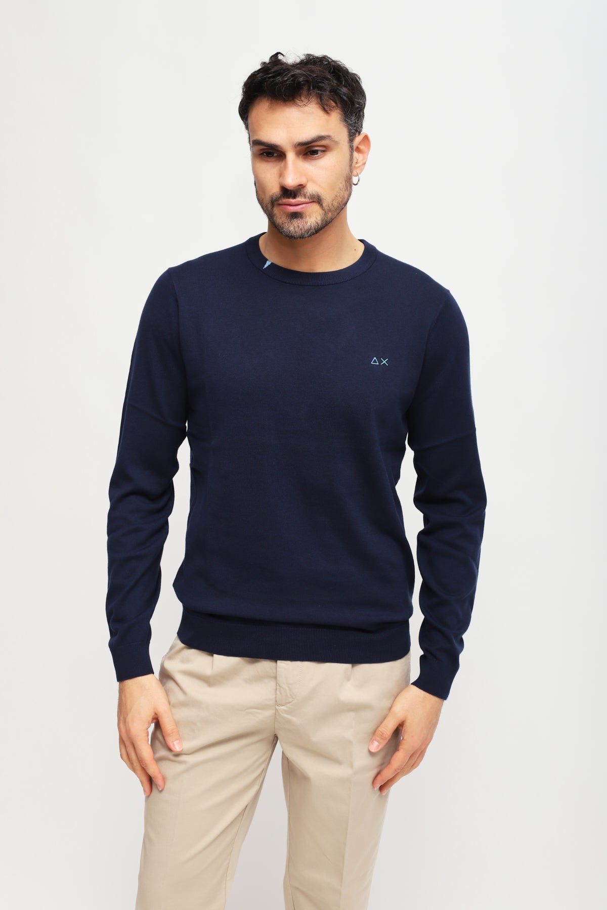 Girocollo Round Solid Blu Navy