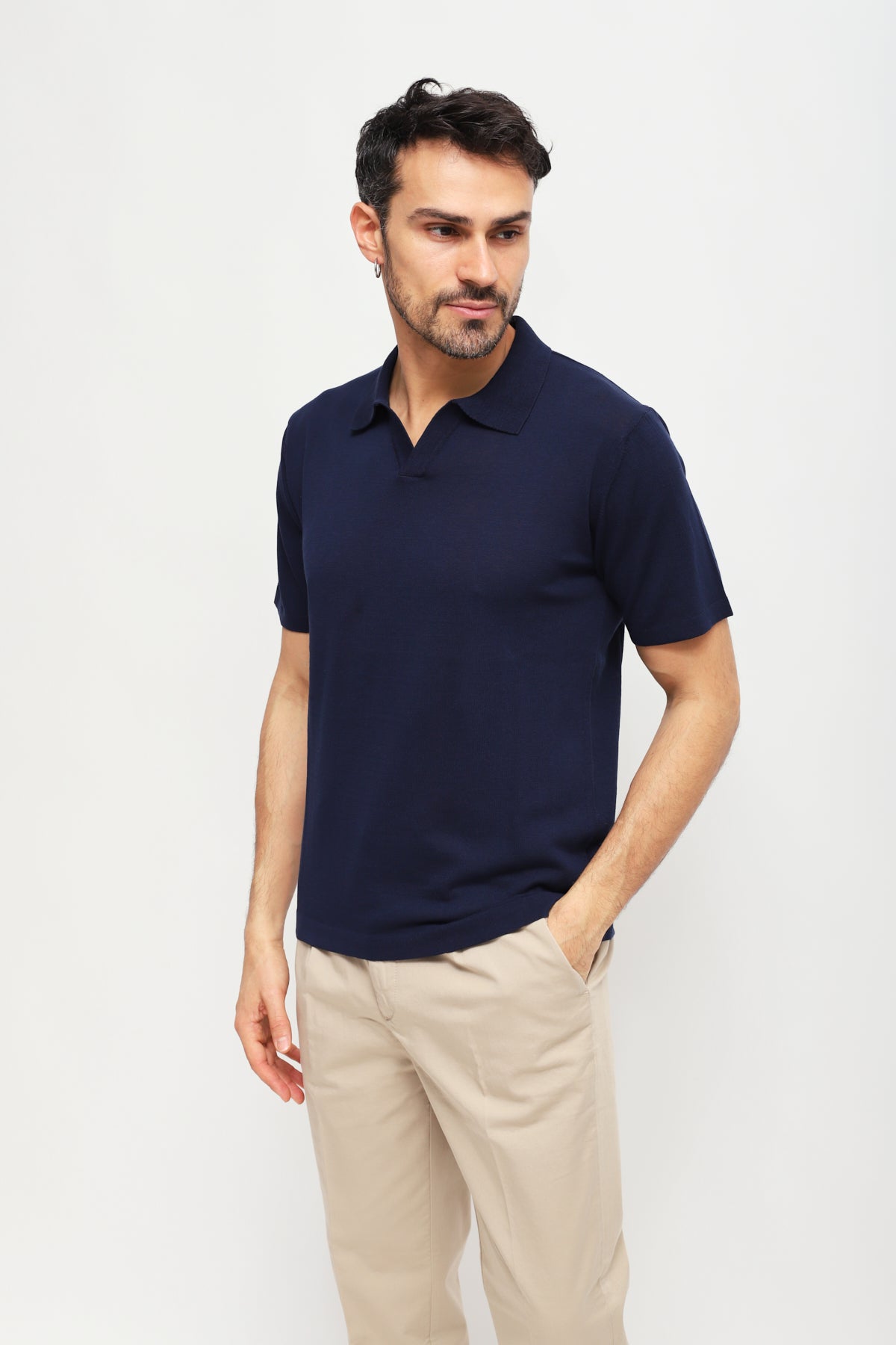 Polo senza bottoni Blu
