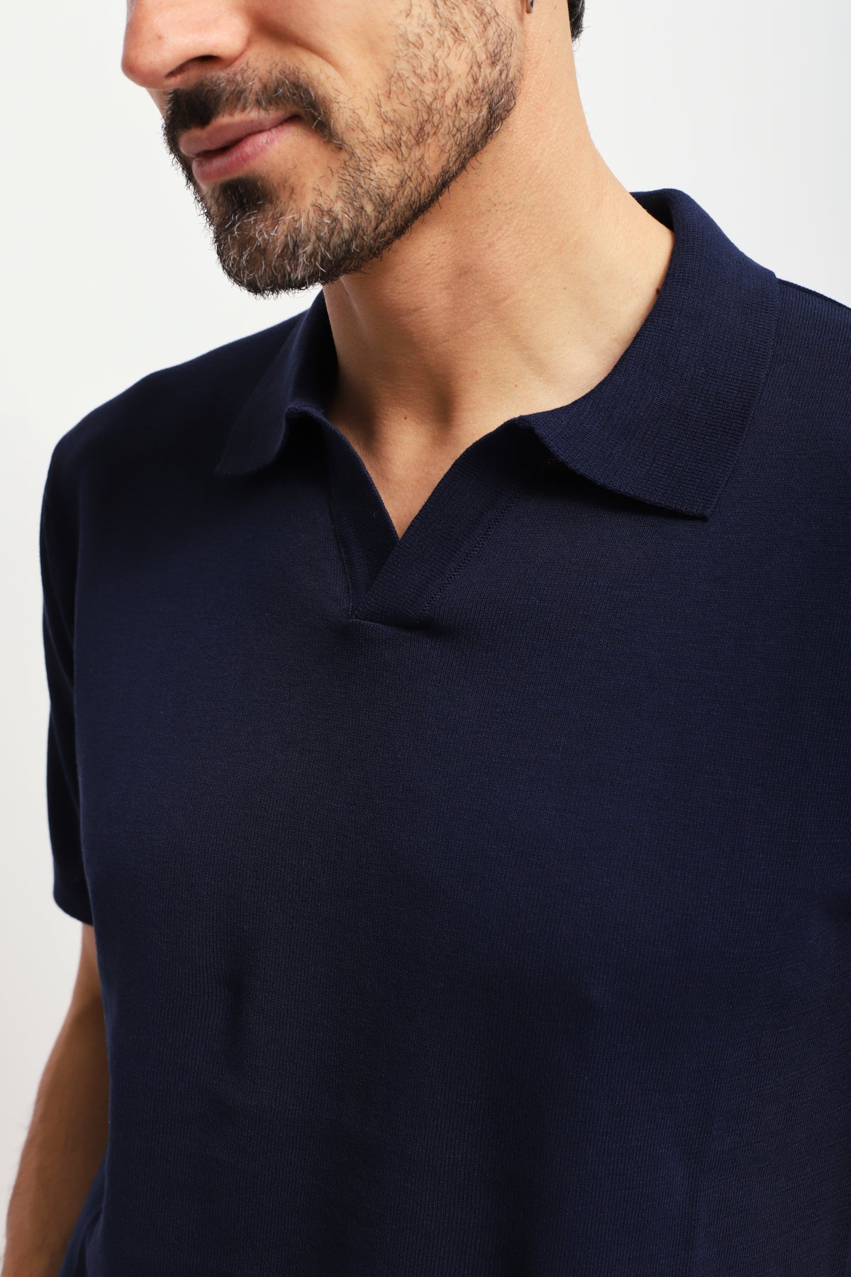 Polo senza bottoni Blu