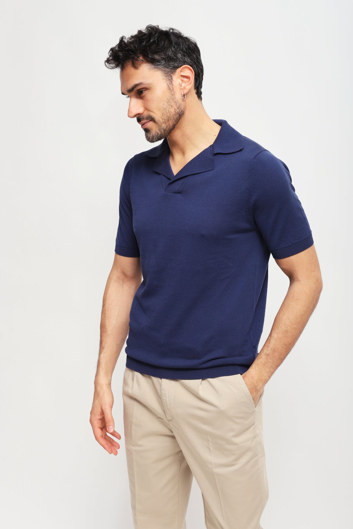 Polo  senza bottoni Blu