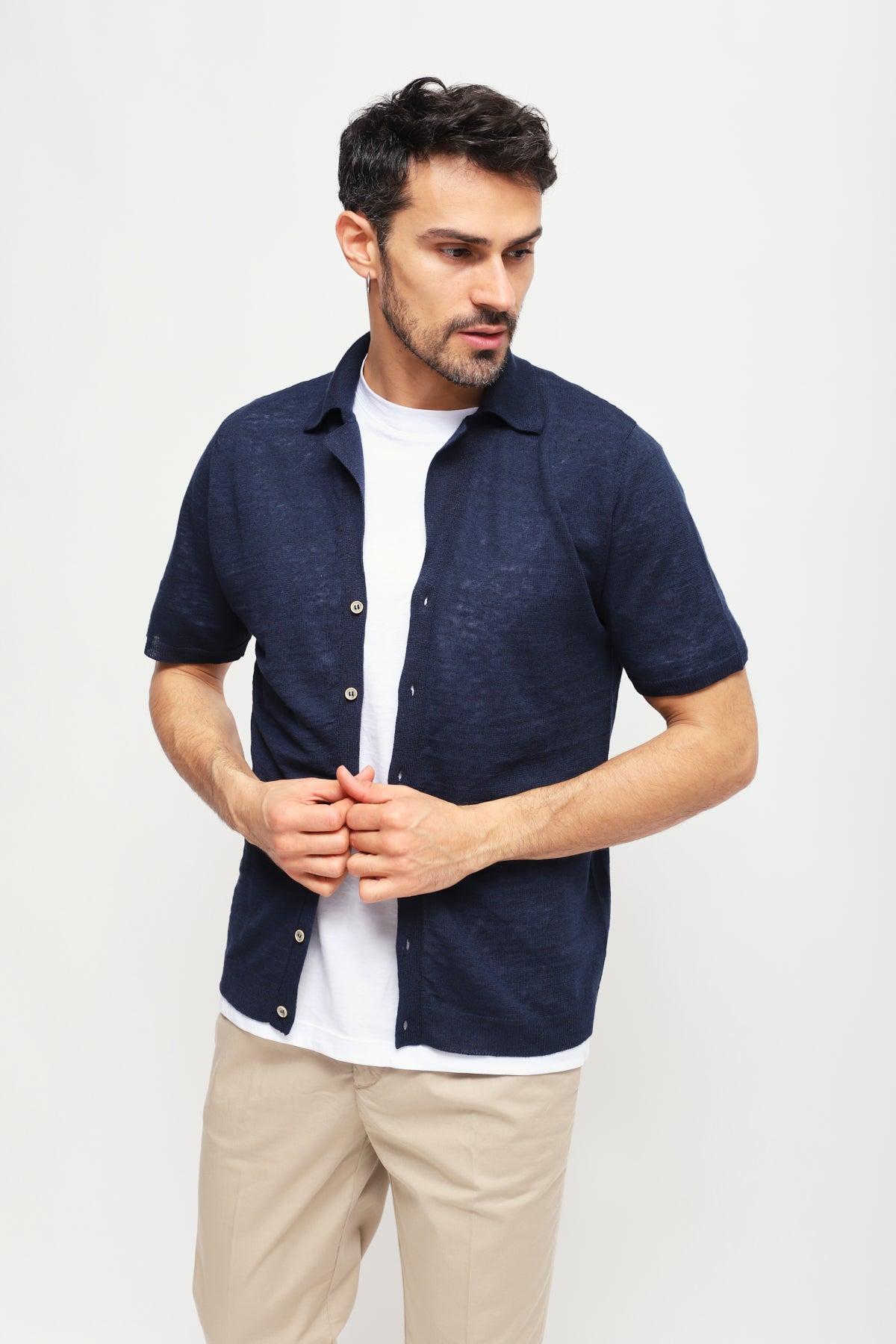 Cardigan Maniche Corta Blu