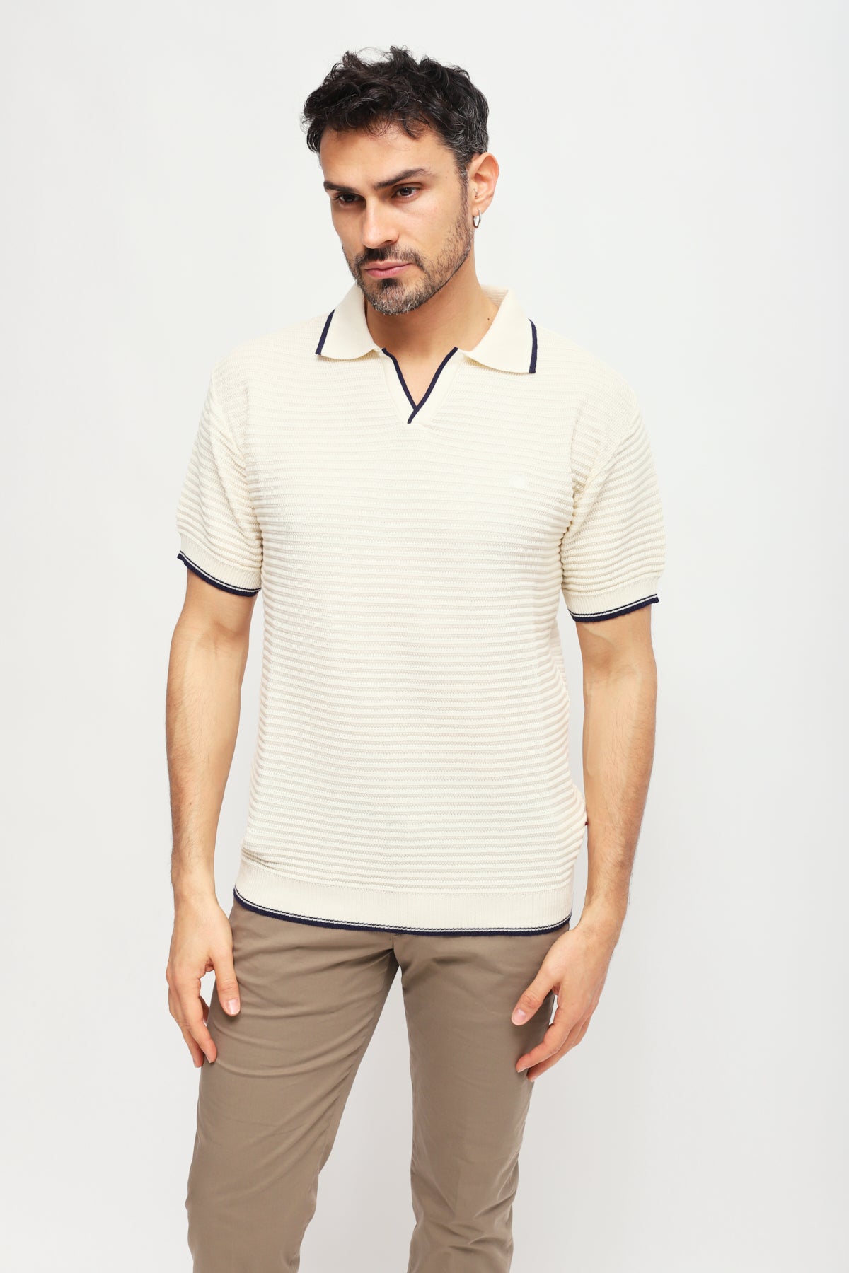 Polo senza bottoni Bianco